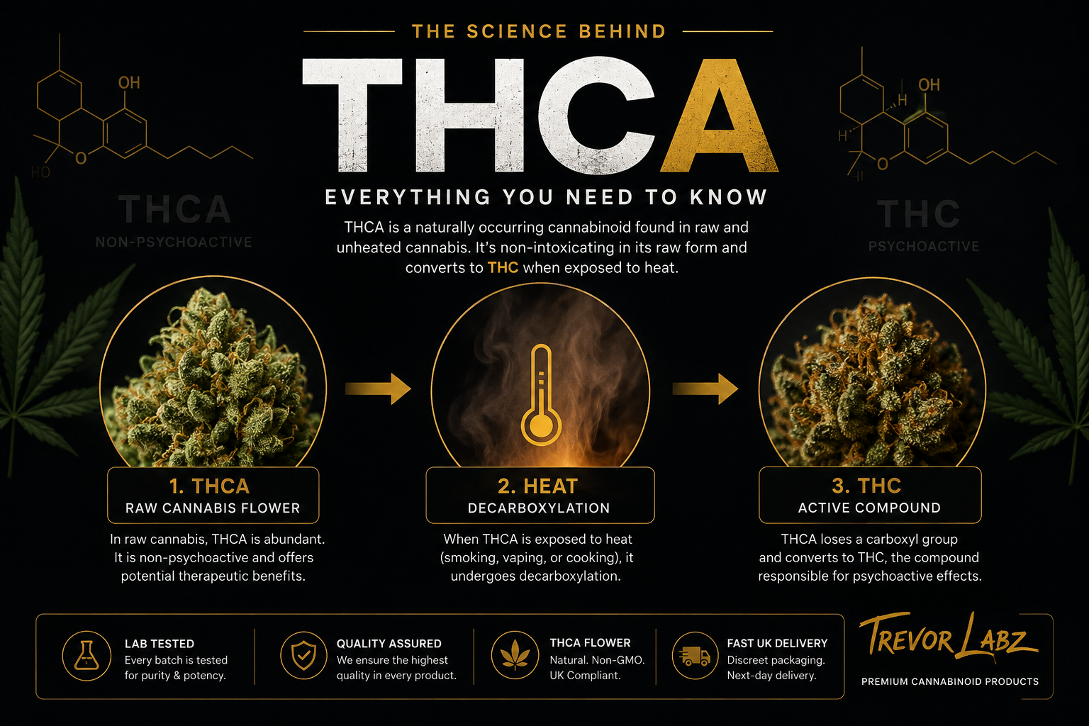 What is THCA? THCA to THC conversion infographic